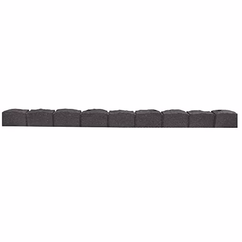 Nicoman Roman Castle Stone Garden Border Rubber Landscape Edging, Grey, Pack of 4 – 2