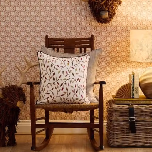 Voyage Maison Cervino Feather Filled Floral Woven Jacquard Cushion in Damson, W/D/H: 43 x 43 x 43 cm – 5
