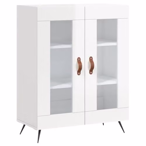 vidaXL Modern High Gloss White Sideboard, W/D/H: 69.5 x 34.0 x 90.0 cm