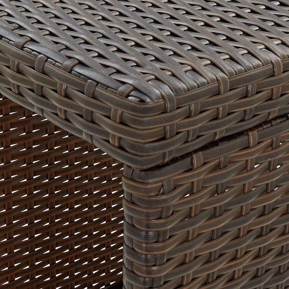 Berkfield Home Bar Table with Storage Rack in Brown Poly Rattan, W/D/H: 120 x 60 x 110 cm – 5