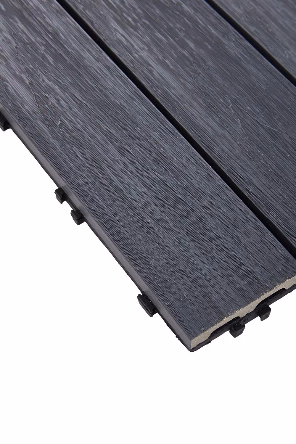 Living and Home 11-Piece Dark Grey WPC Interlocking Deck Tiles with Wood Grain Anti-Slip Texture, W/D: 30 x 30 cm – 3