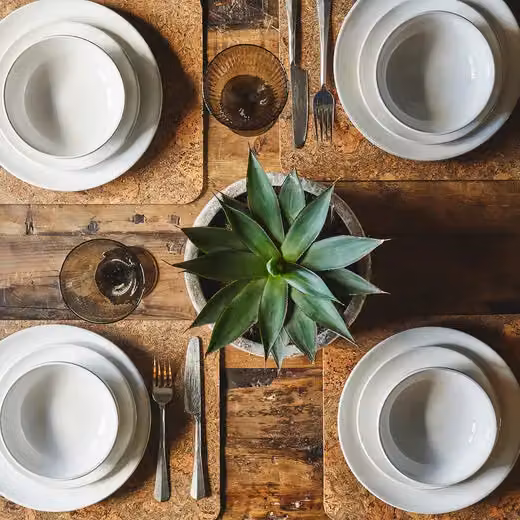 Cooks Professional 16 Piece Nordic Reactive Glaze Stoneware Dinnerware Set in White and Grey – 4