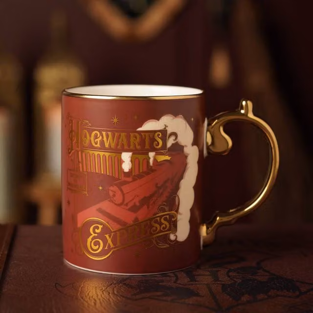 Widdop and Co Harry Potter Hogwarts Express Collectable Ceramic Mug, Red and Gold, 325ml – 1