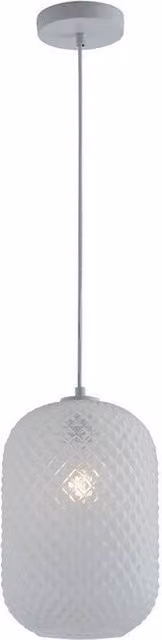 Netlighting Ashford White Glass Dome Pendant Light with E27 Fitting
