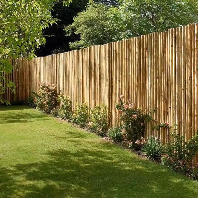 Access Garden Products Woven Bamboo Screening Mat in Natural Brown and Beige, W: 190 cm, H: 180 cm