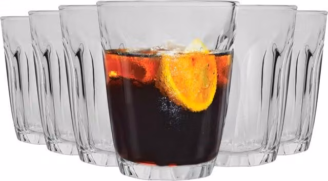 Duralex Provence Transparent Glass Tumbler Set, 130 ml, Pack of 6
