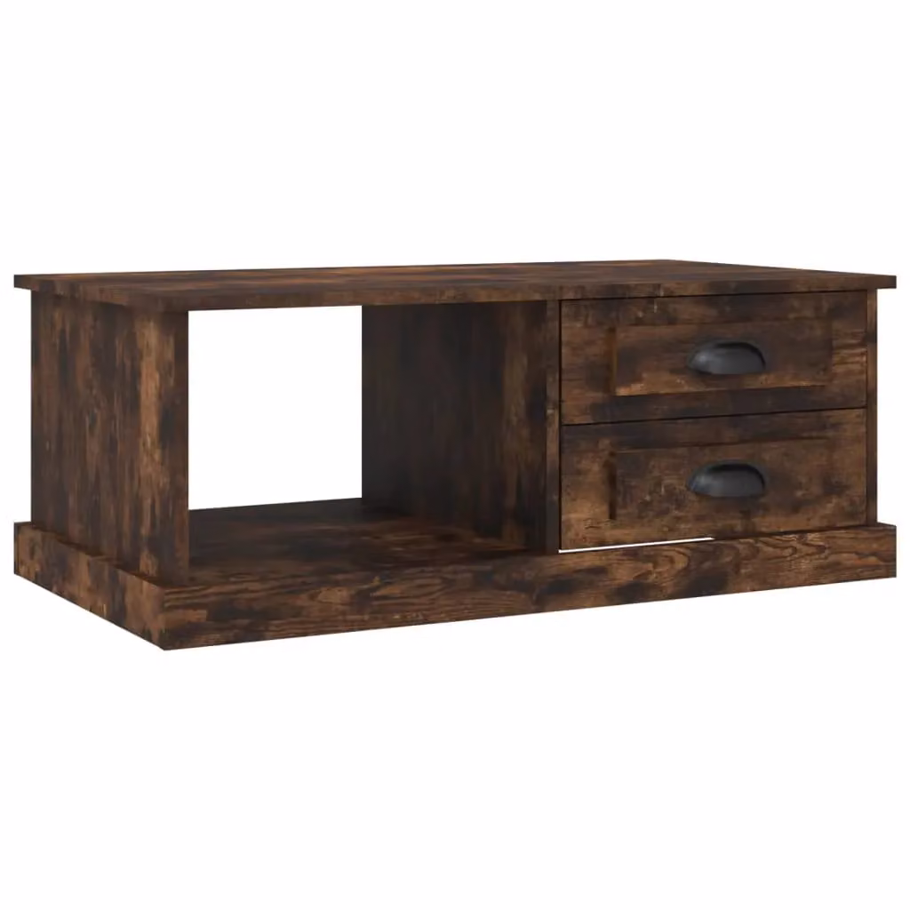 Berkfield Home Smoked Oak Coffee Table in Brown, W/D/H: 90 x 50 x 35 cm – 2