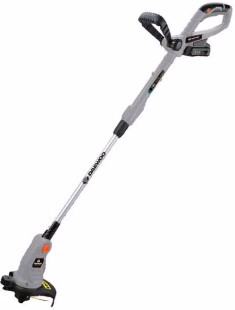 Daewoo U-FORCE Series Cordless Telescopic Strimmer with 2 x 2.0Ah Rechargeable Batteries and Charger in Black, Silver and Orange