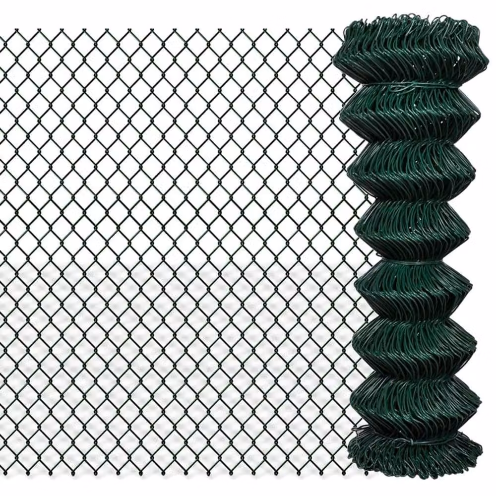 Berkfield Home Green PVC-Coated Steel Chain Link Fence, 1.25 x 25 m – 2