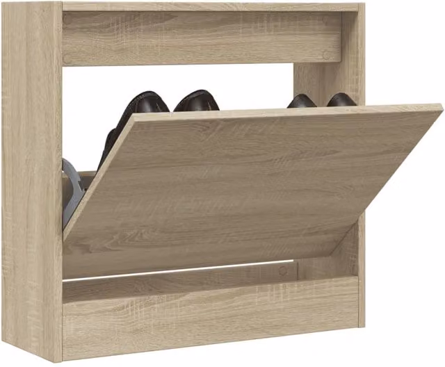 Berkfield Home Sonoma Oak Shoe Cabinet in Brown, W/D/H: 60 x 21 x 57 cm – 1