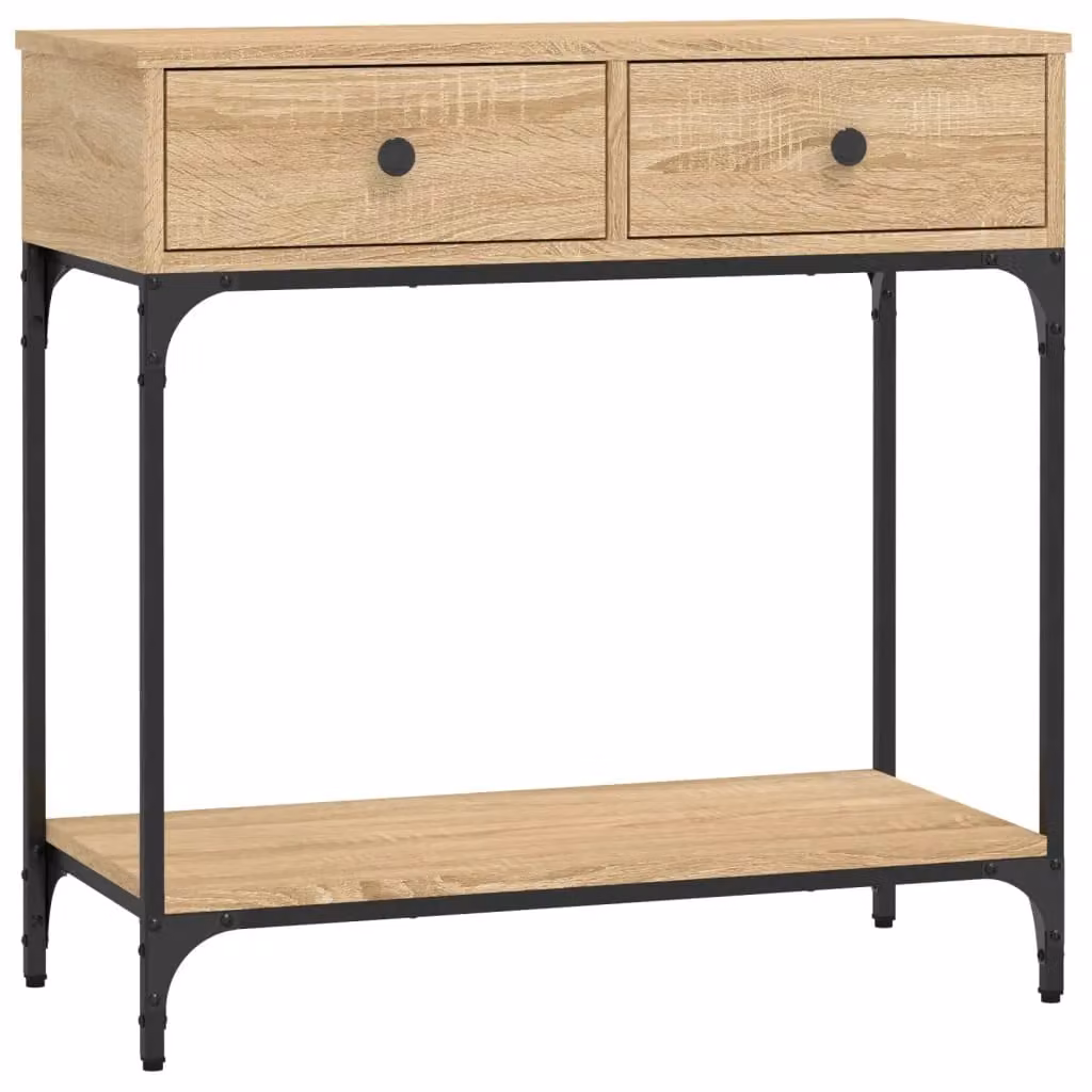 Berkfield Home Sonoma Oak Console Table in Brown, W/D/H: 75 x 34.5 x 75 cm – 2