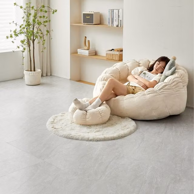 Gr8 Home 36 Piece Self Adhesive Marble Effect PVC Floor Tiles in Grey