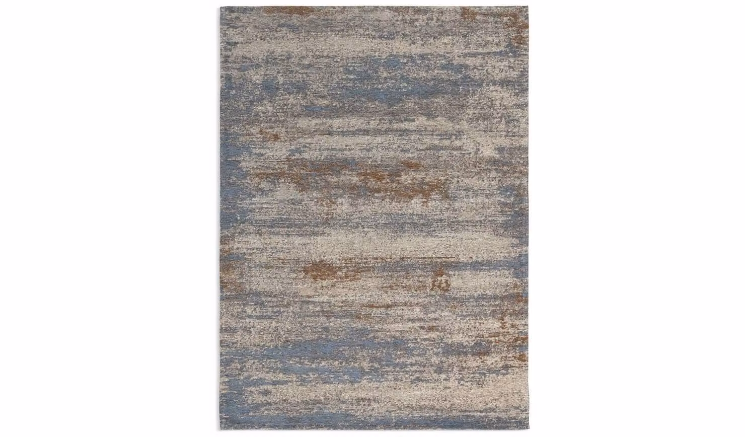 Cheap Furniture Warehouse Distressed Abstract Blue Flatweave Rug, W: 160 cm, L: 230 cm