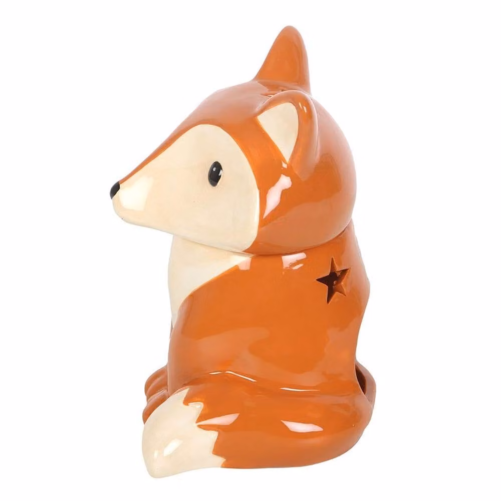 Something Different Fox Ceramic Tealight Oil Burner in Brown and Orange – 2