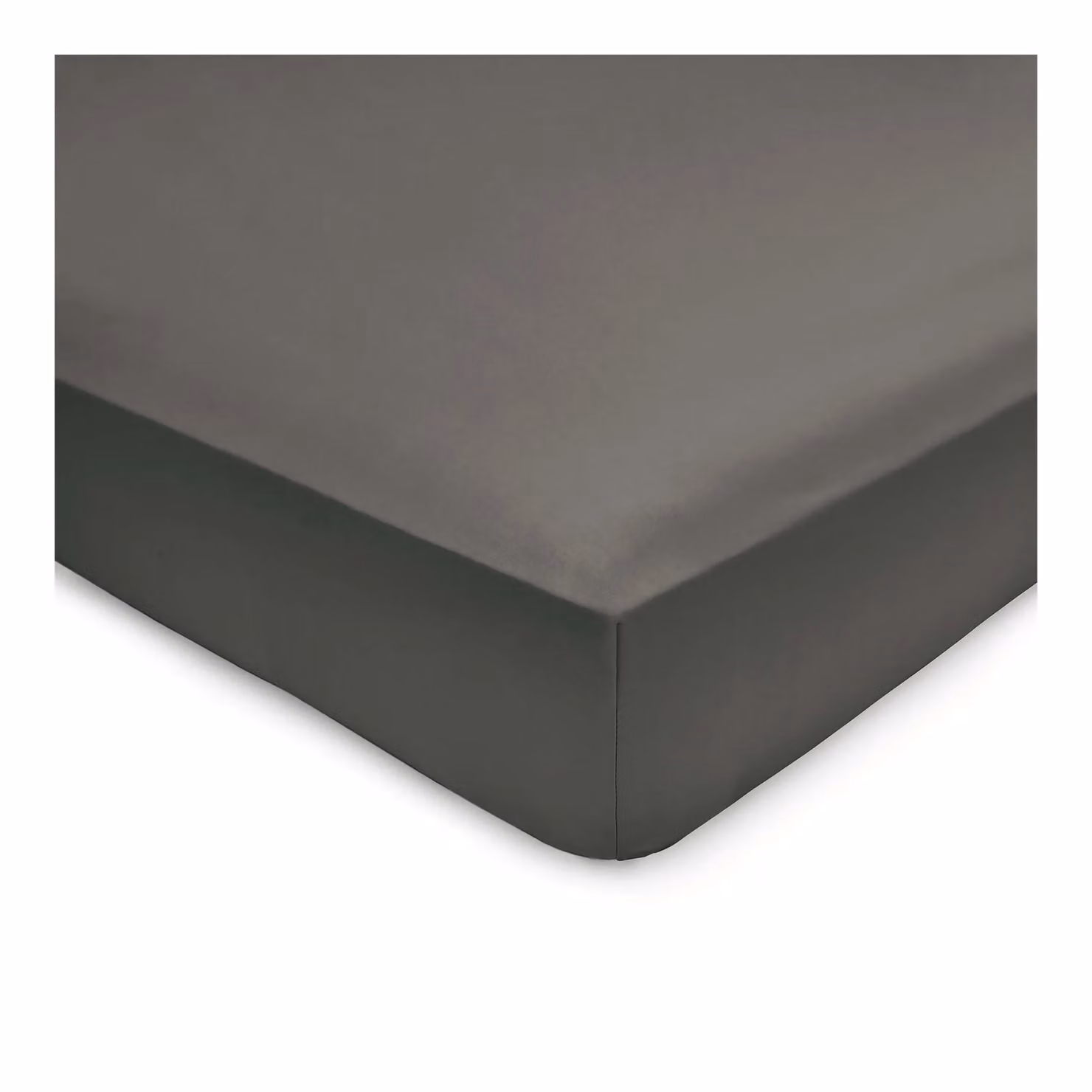 Bedeck 500 Thread Count Plain Dye Double Fitted Cotton Sheet, Grey, W: 140 cm, L: 200 cm – 2