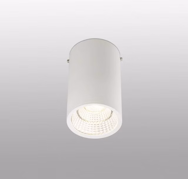 Faro Rel LED Single Round Surface Mounted Downlight, White, Diameter: 10 cm