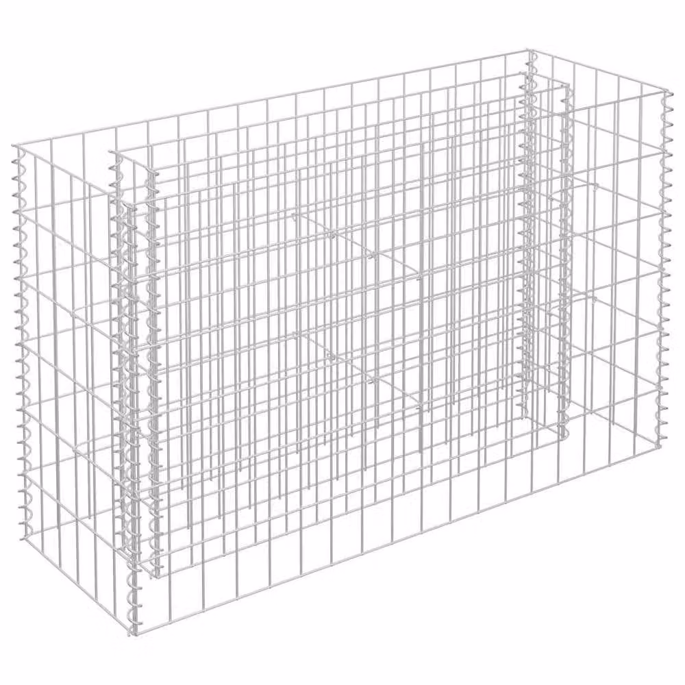 Berkfield Home Durable Galvanised Steel Gabion Raised Bed in Silver, W/D/H: 90 x 30 x 60 cm – 2