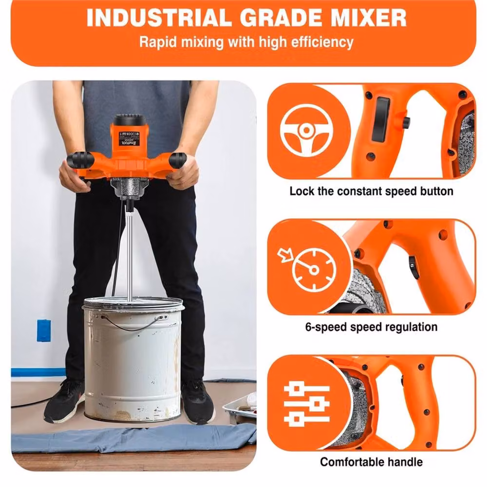Nordara 5000W Handheld Electric Mixer in Orange – 3