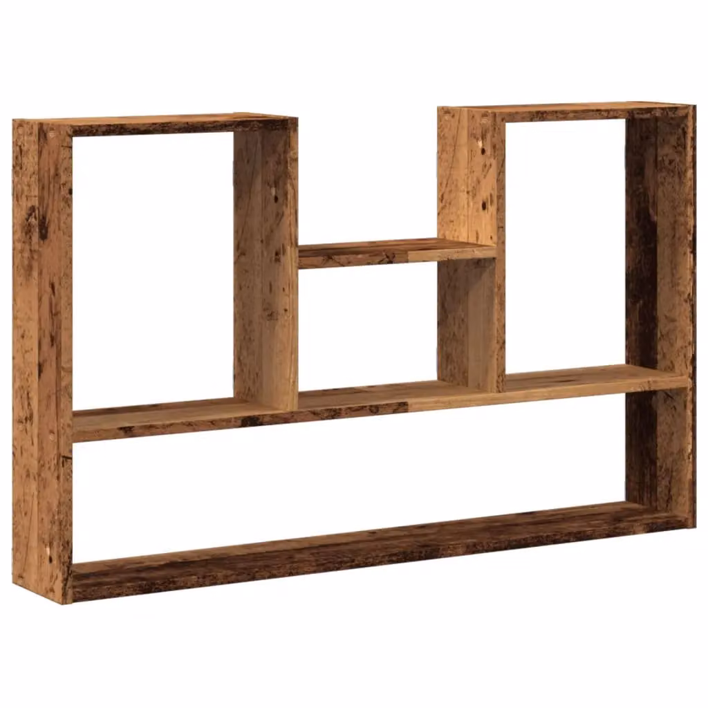Berkfield Home Wall Shelf in Old Wood Brown, W/D/H: 99 x 15 x 60 cm – 2