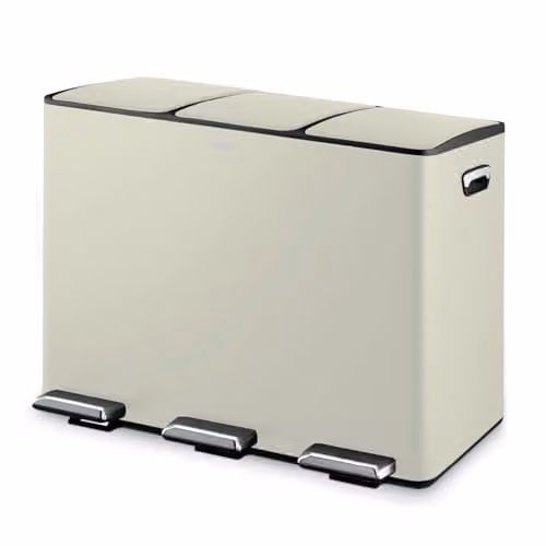 Tower 45L Recycling Pedal Bin with Removable Inner Buckets in Beige or Green – 1