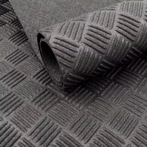 Oseasons Non-Slip Heavy Duty Floor Mat in Grey and Black, Diamond Plate Design, W: 120 cm, L: 360 cm – 1