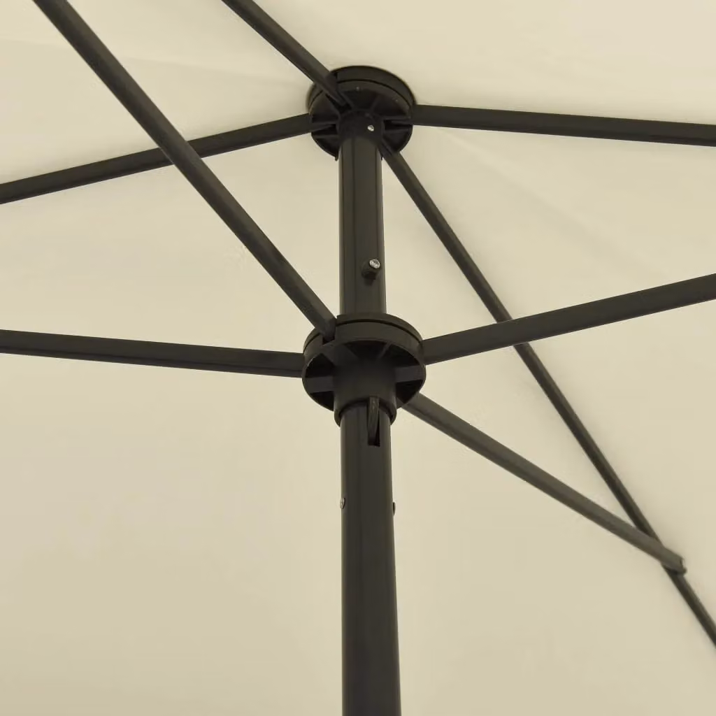 Berkfield Home Beach Umbrella in Sand Yellow, W: 200 cm, D: 125 cm – 2
