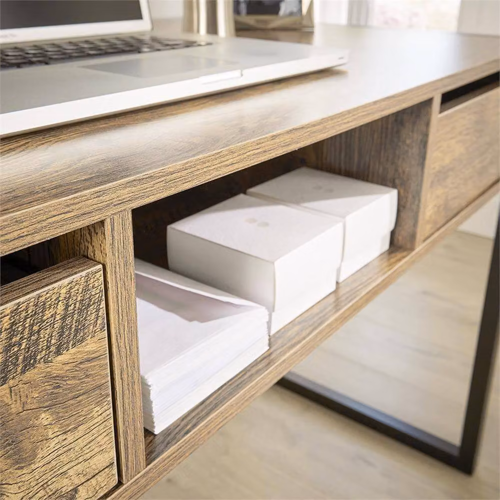 SPETLEK Industrial Computer Desk and Laptop Workstation in Light Oak – 3