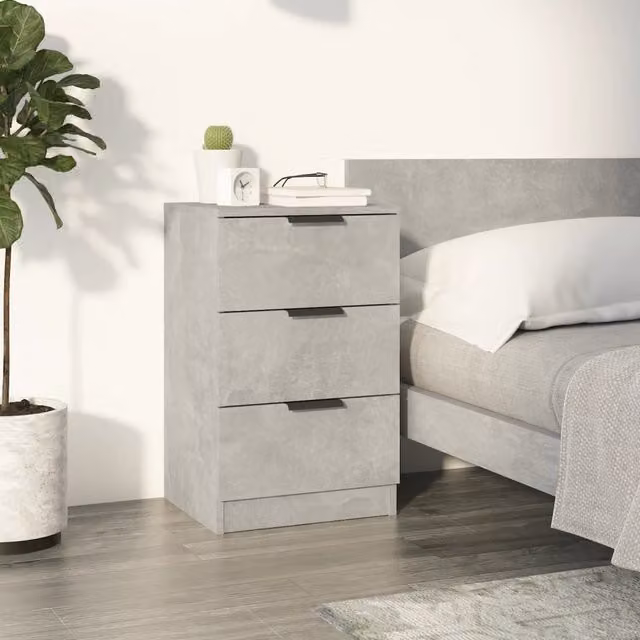 Berkfield Home Bedside Cabinet in Grey, W/D/H: 40 x 36 x 65 cm – 1