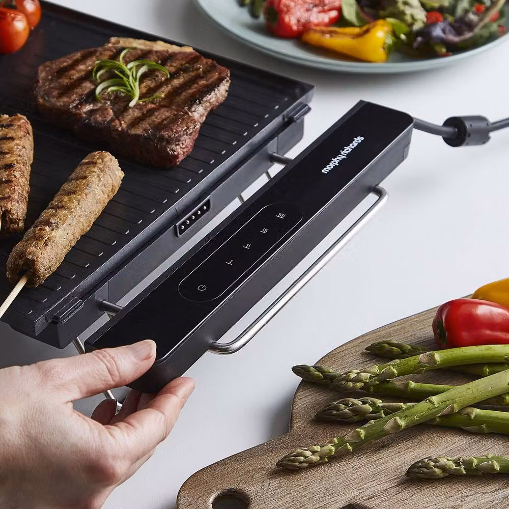 Morphy Richards Tabletop Electric Teppanyaki Griddle BBQ Hot Plate in Black, W: 52 cm, D: 28 cm – 5