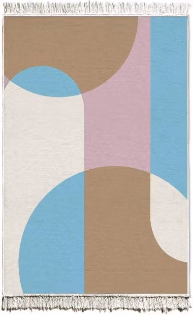 The Mia UK Boho Series Multicolour Blue Flat Weave Rectangular Kilim Rug