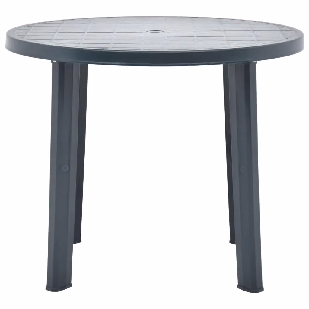 Berkfield Home Round Plastic Garden Table in Green, Diameter: 89 cm – 2