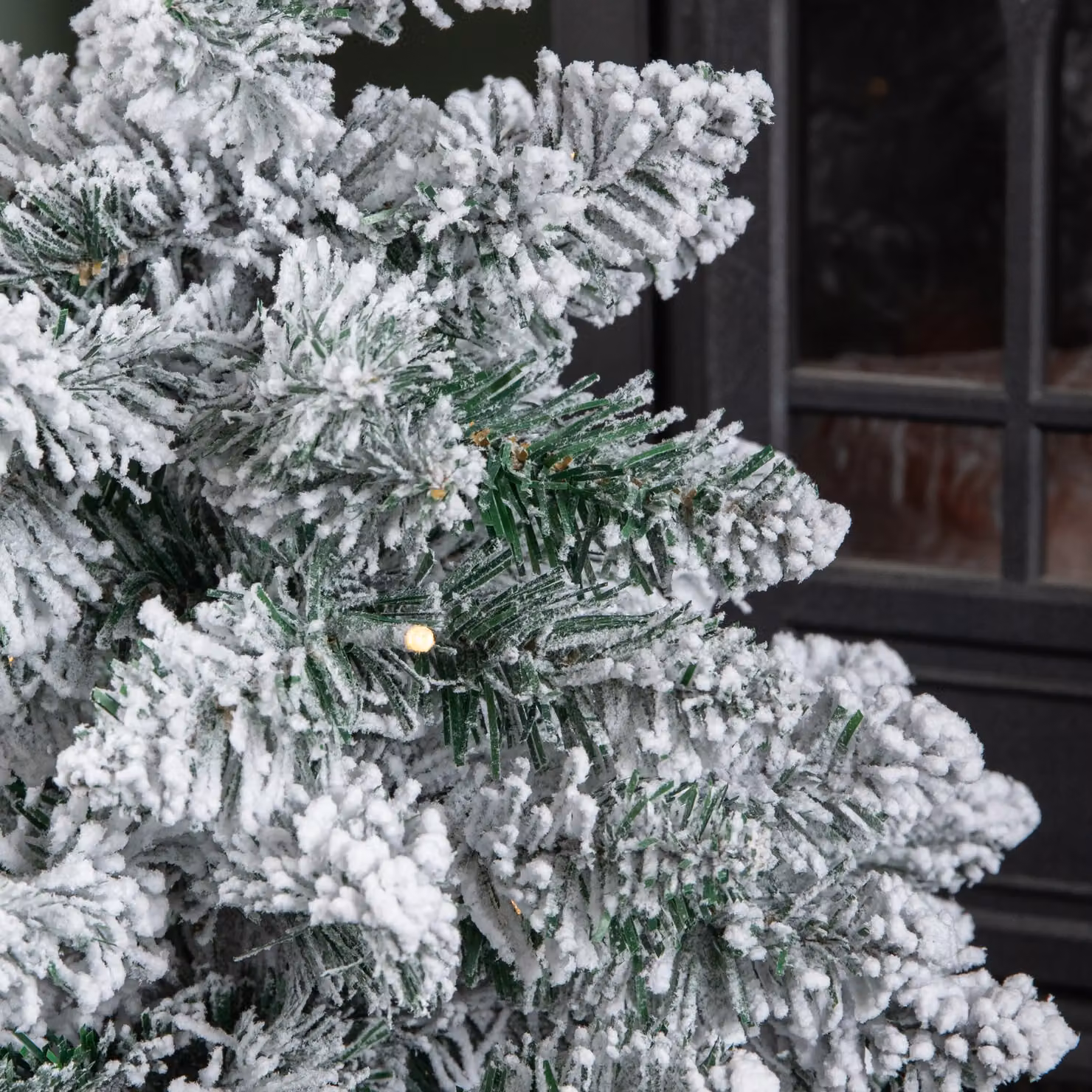 Samuel Alexander Snow Flocked Mini Christmas Tree with Warm White LEDs in a Silver Pot, Green, Height: 60 cm – 2