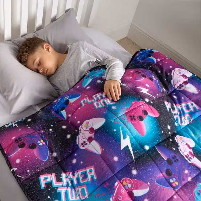 OHS Kids Gaming Weighted Blanket, Black, 3kg – 1