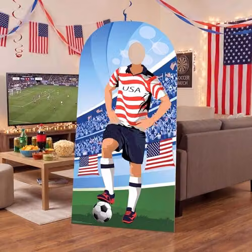 Star Cutouts USA World Cup 2026 Football Stand-In Cardboard Cutout, Multicolour Lifesize Party Photo Prop, Height: 190 cm – 3