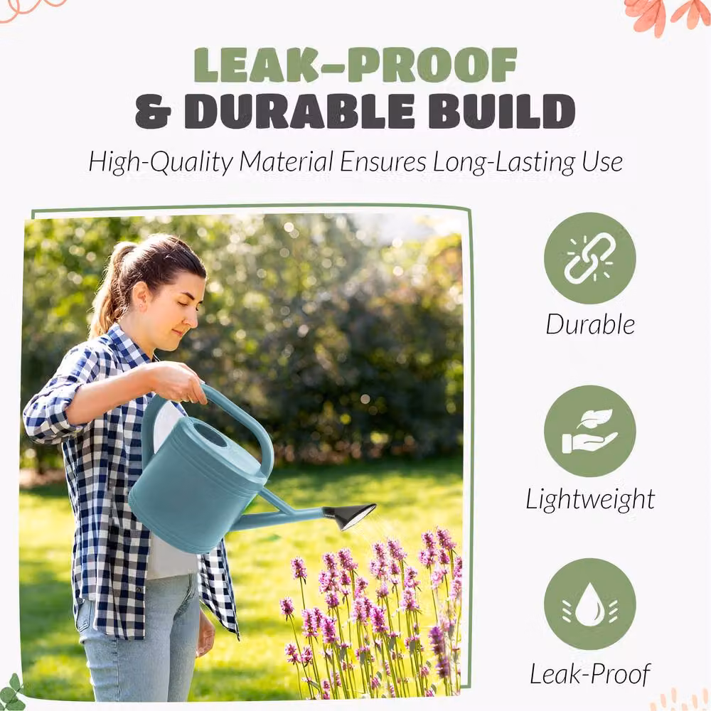 Keplin 5L Plastic Watering Can with Stainless Steel Sprinkler Rose, Green – 4