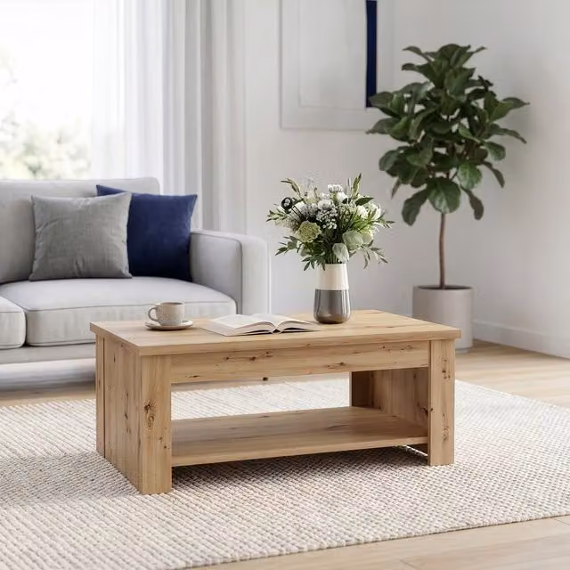 Furniture To Go Corona Rising Rectangular Coffee Table in Artisan Oak Brown