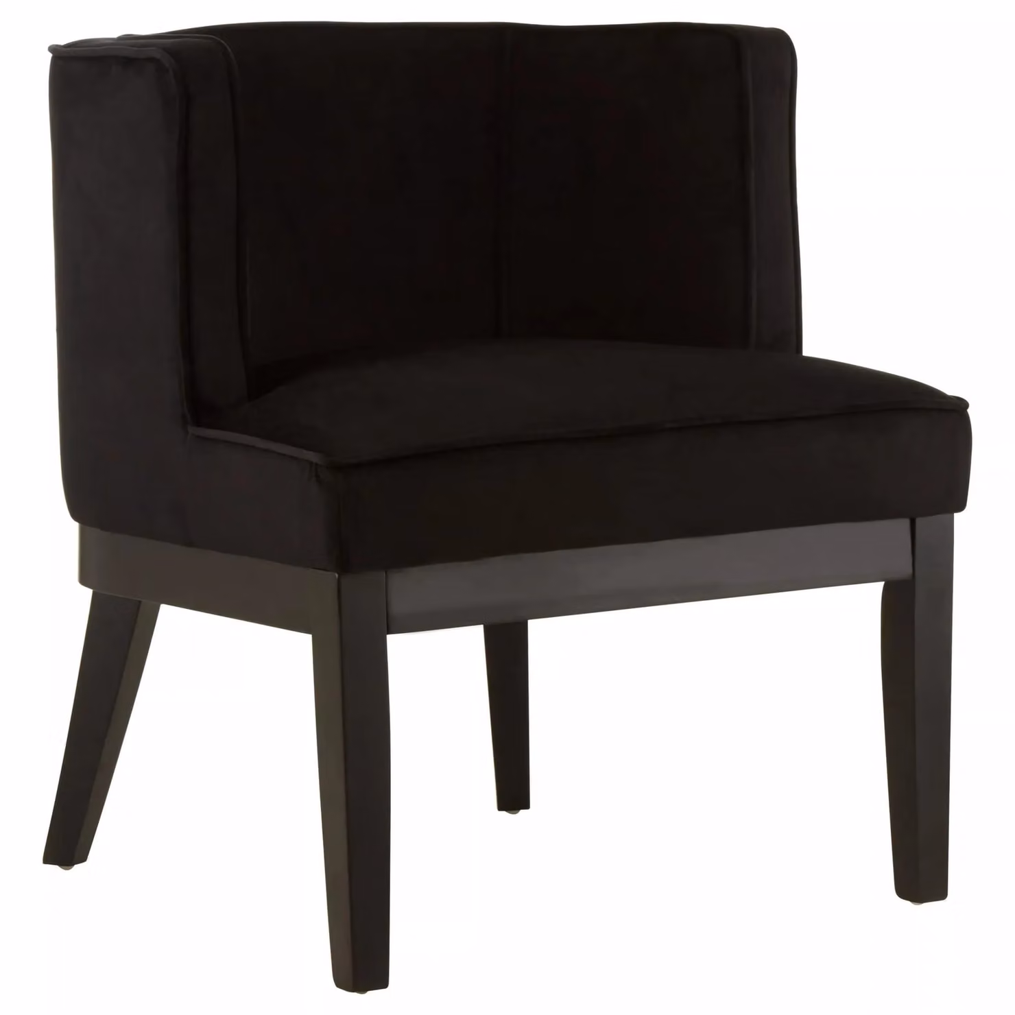 Orsina Daxton Black Velvet Rounded Chair with Armrests – 2