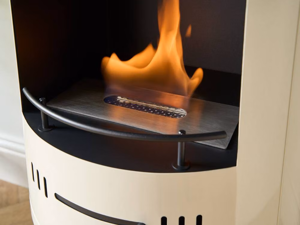 Adam Fires & Fireplaces Sureflame Barilo Bio Ethanol Stove in Cream/Beige – 5