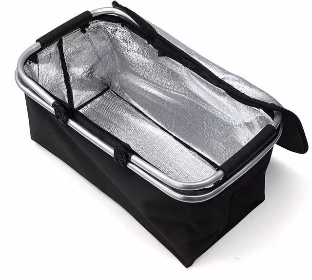 NESTLUNE Large Thermal Cooler Basket and Picnic Bag in Black, W: 100 cm, D: 60 cm