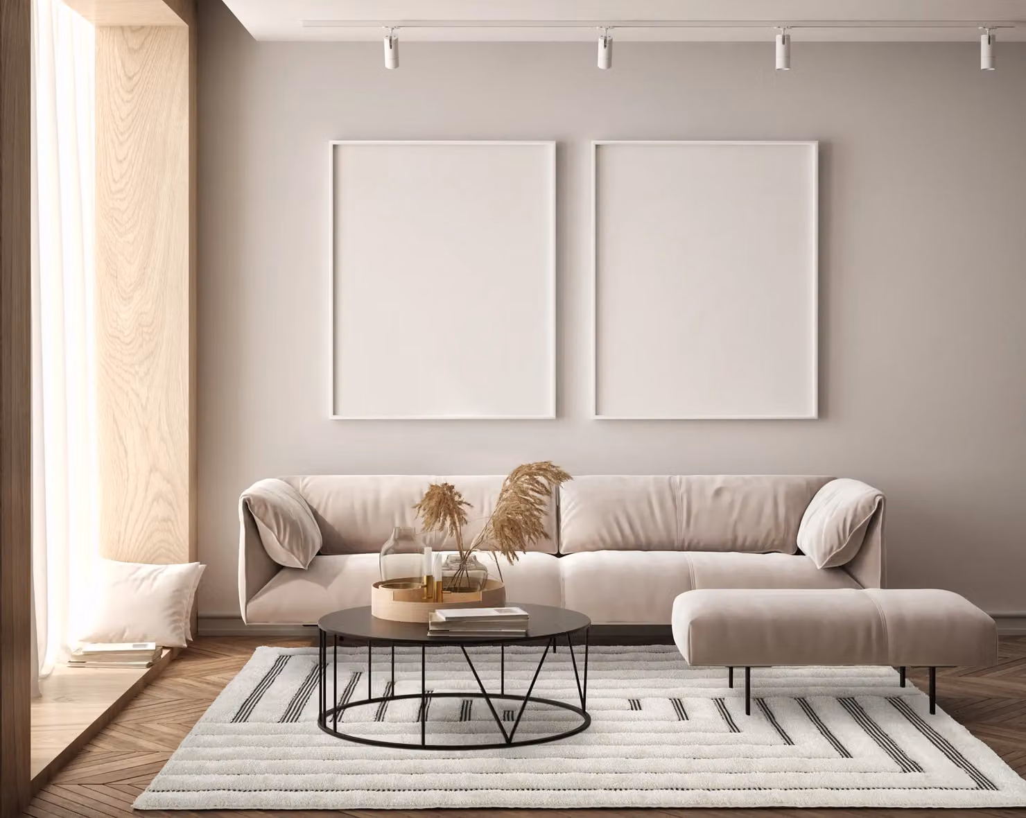 Desire Rugs Freya Modern Geometric Area Rug with 3D Embossed Merge Line Design in Beige and White, W: 200 cm, D: 290 cm – 2