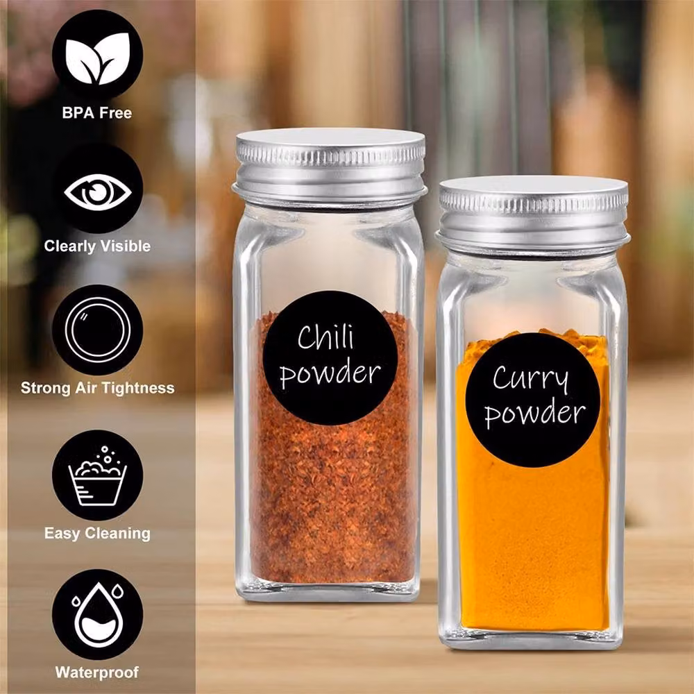PAWNORA 36-Piece Glass Spice Jar Set with Shaker Lids in Clear – 2