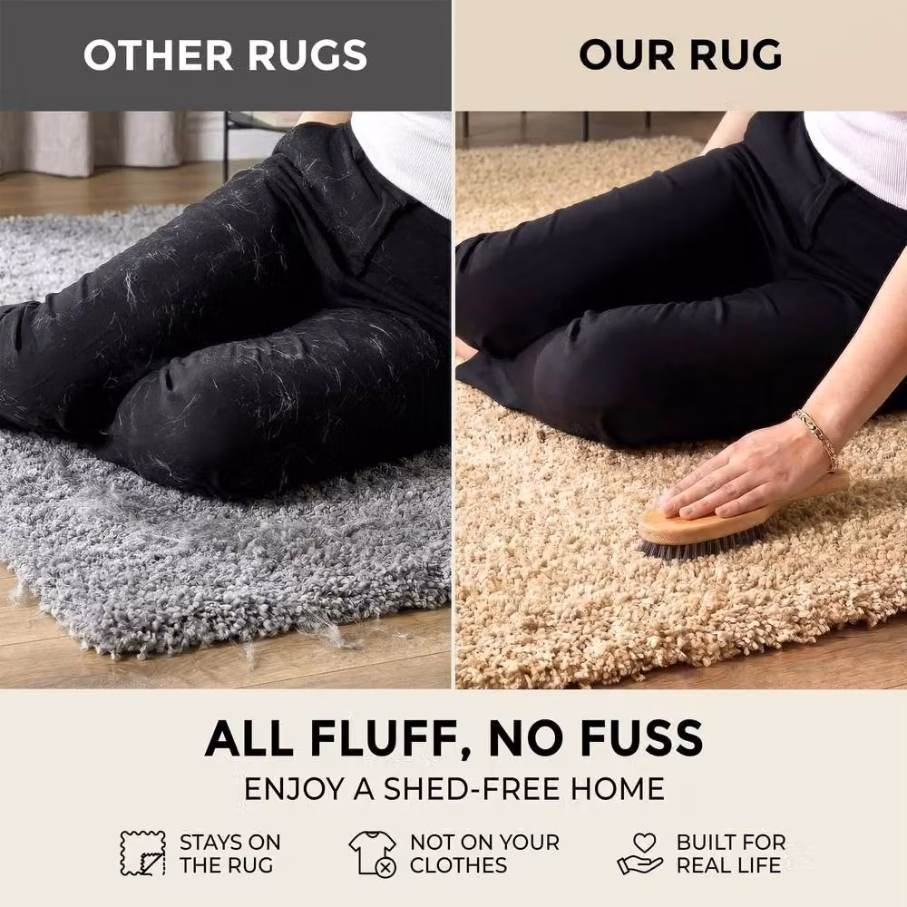Bravich LTD California Shaggy Area Rug, Beige, W: 230 cm, D: 160 cm – 5