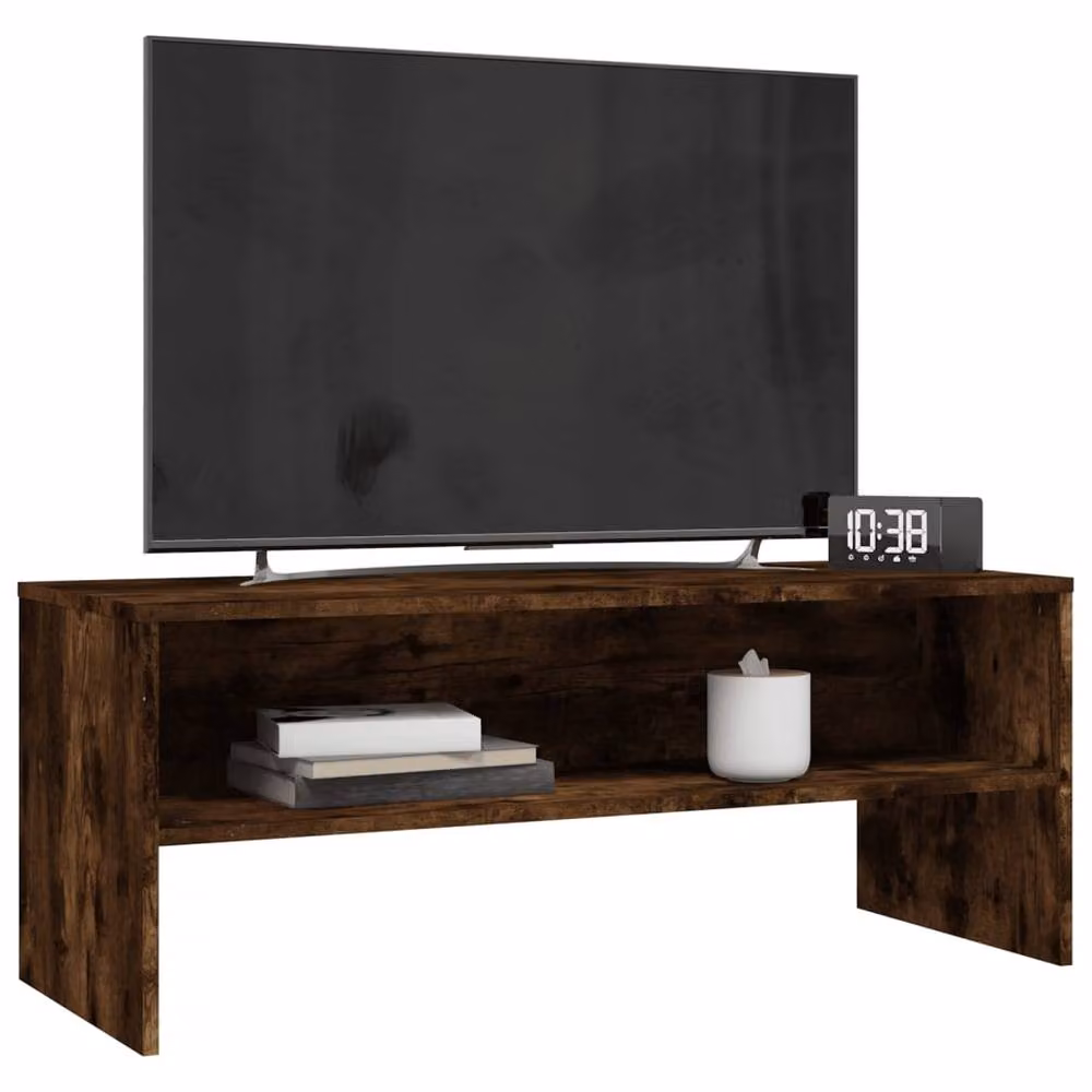 Berkfield Home Smoked Oak TV Cabinet in Brown, W/D/H: 100 x 40 x 40 cm – 3