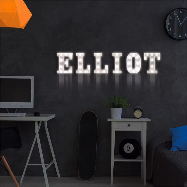 St Helens Battery Operated 3D LED Letter K Light in White