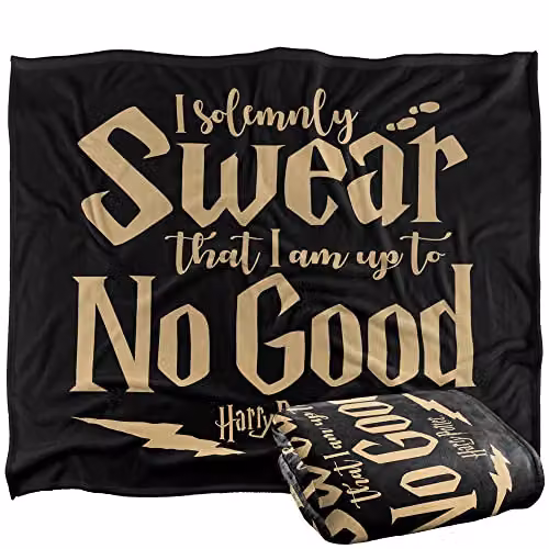 Warner Brothers Harry Potter Fluffy Fleece Throw Blanket in White and Multicolour, W/D/H: 152 x 127 cm