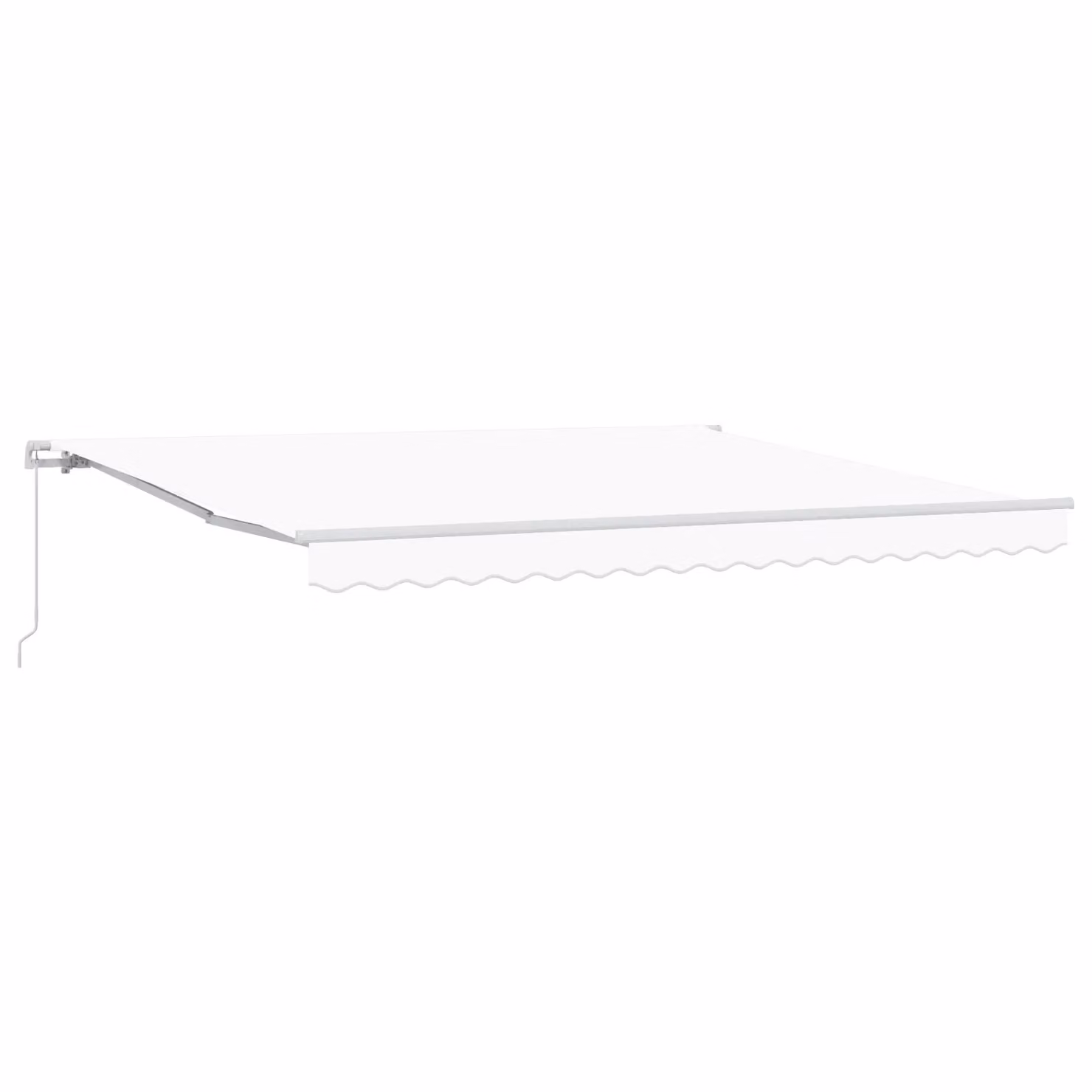 Berkfield Home Manual Retractable Folding Arm Awning in White, W: 400 cm, D: 350 cm – 2