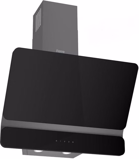 Ferre Black Glass Dual Plane Wall Cooker Hood, Width: 60 cm