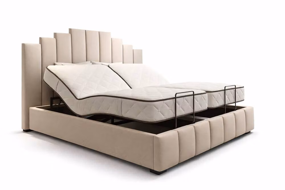 Paradise Beds Ltd Tech Art Deco Electric Adjustable Bed Set with Pocket Sprung Mattress in Pale Green, W/D: 120 x 200 cm – 2