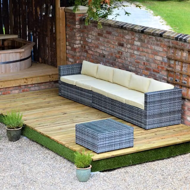 Swift Deck Complete Self Assembly Garden Decking Kit in Brown Wood
