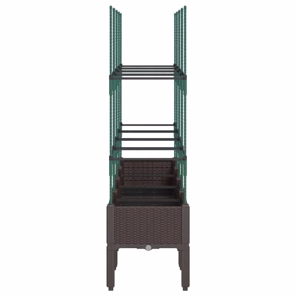 Berkfield Home Garden Planter with Trellis, Brown, W: 160 cm, D: 40 cm, H: 142.5 cm – 3